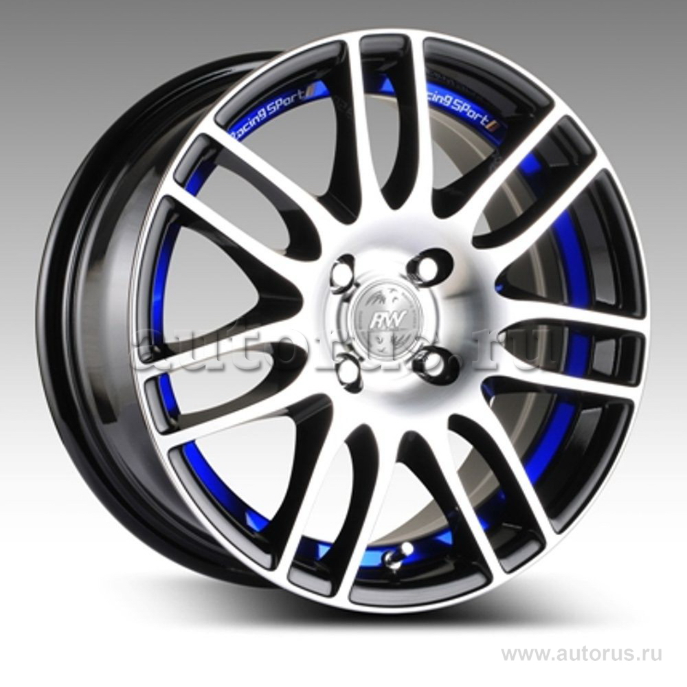 Диск литой R17 7J 5x114.3/67.1 ET35 RACING WHEELS Classic H-478 BK-IBL F/P 86069274831